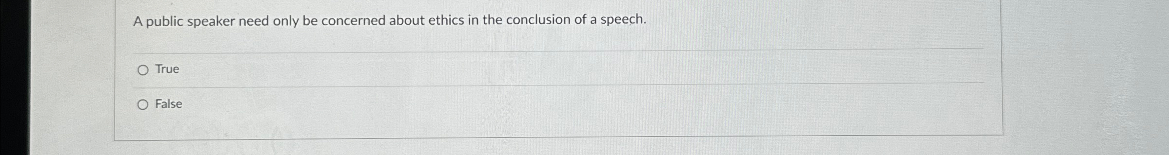  A public speaker need only be concerned about ethics in the