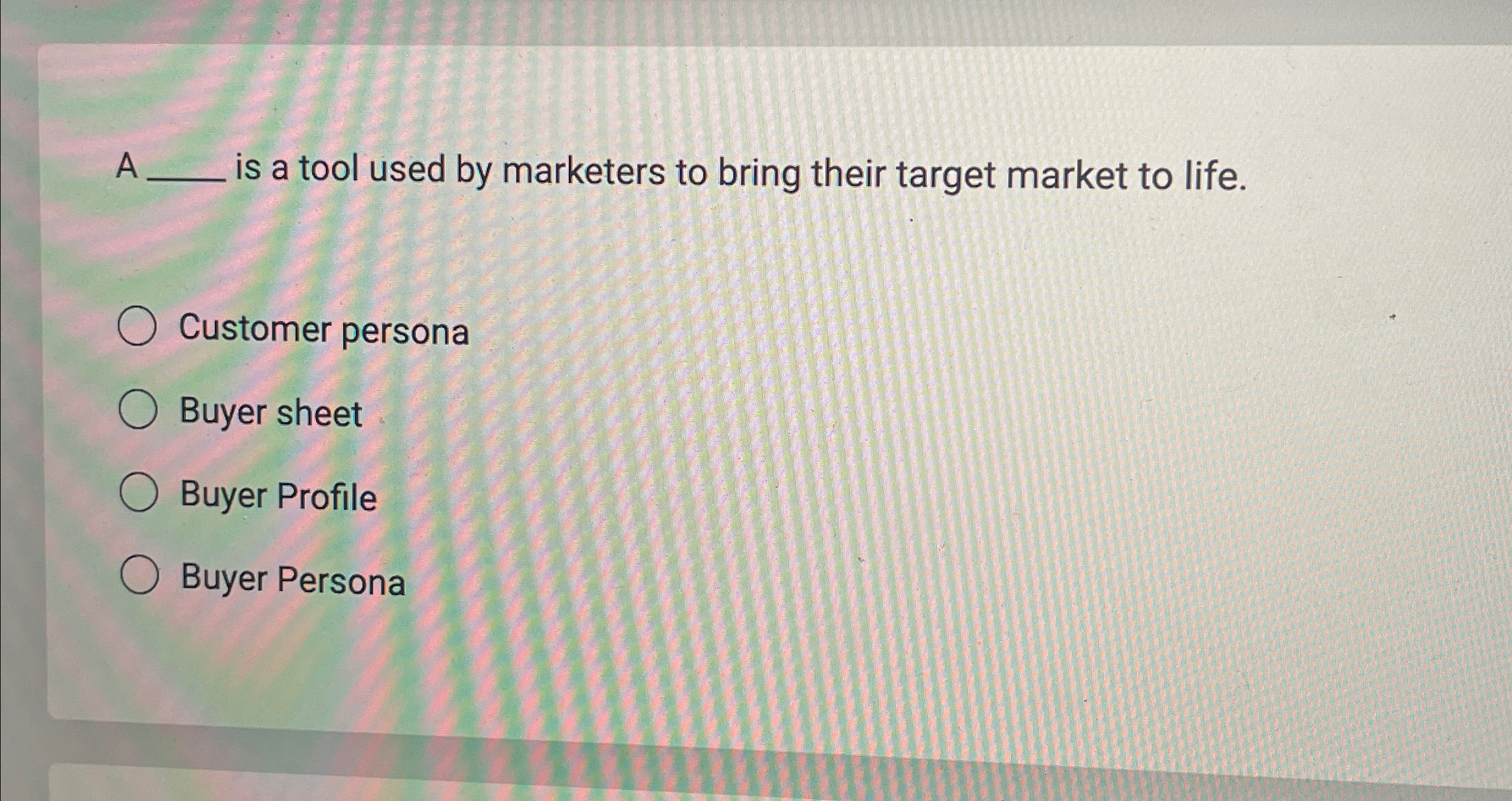  A is a tool used by marketers to bring their target