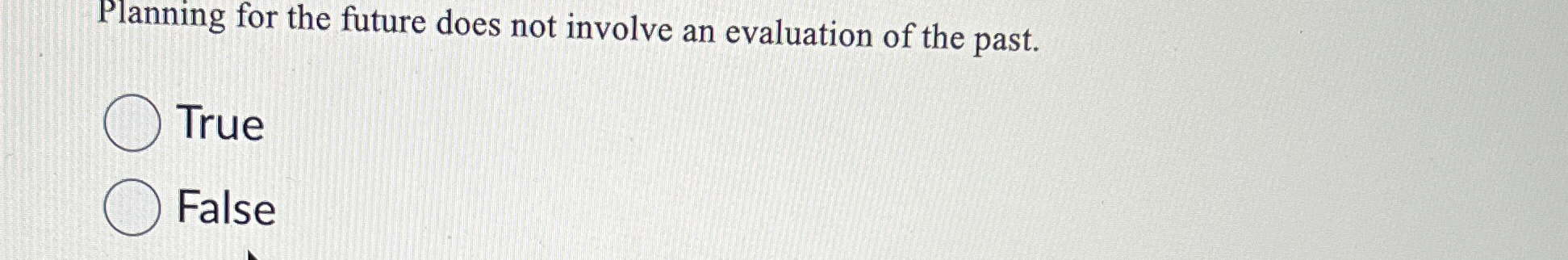  Planning for the future does not involve an evaluation of the