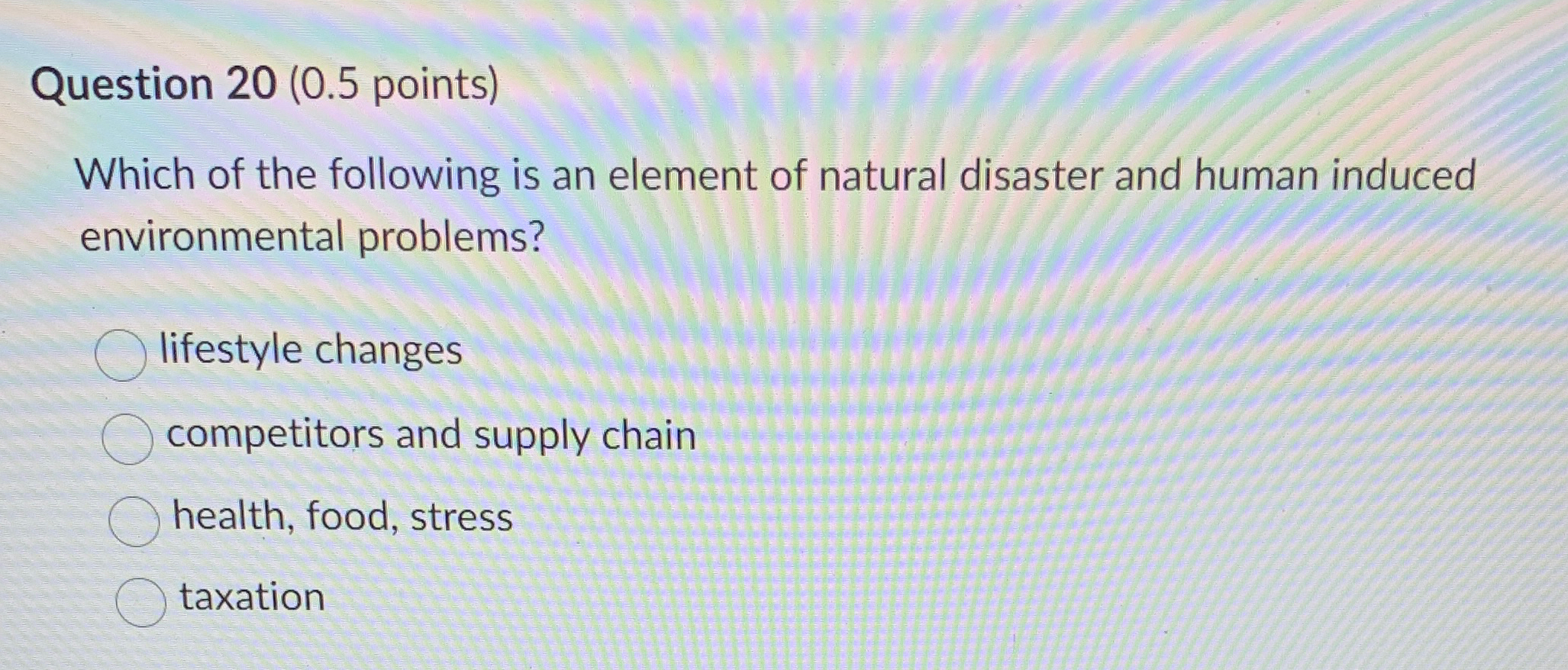  Question 20(0.5 points) Which of the following is an element of