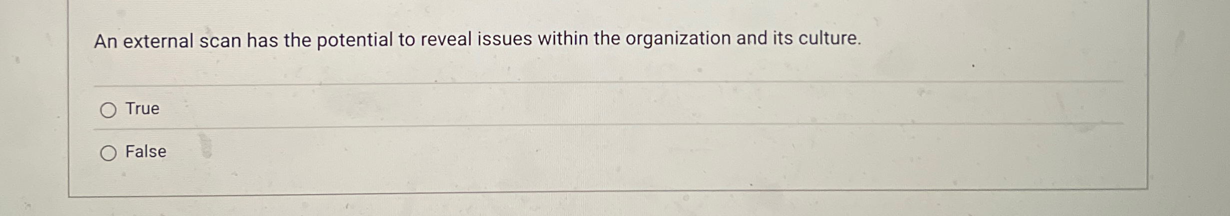  An external scan has the potential to reveal issues within the