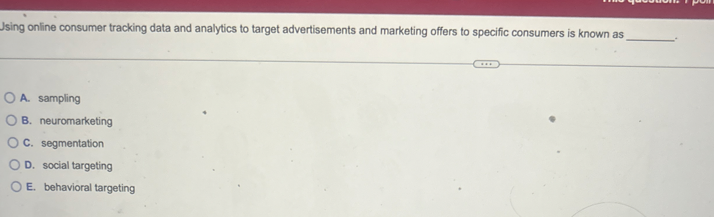  Jsing online consumer tracking data and analytics to target advertisements and