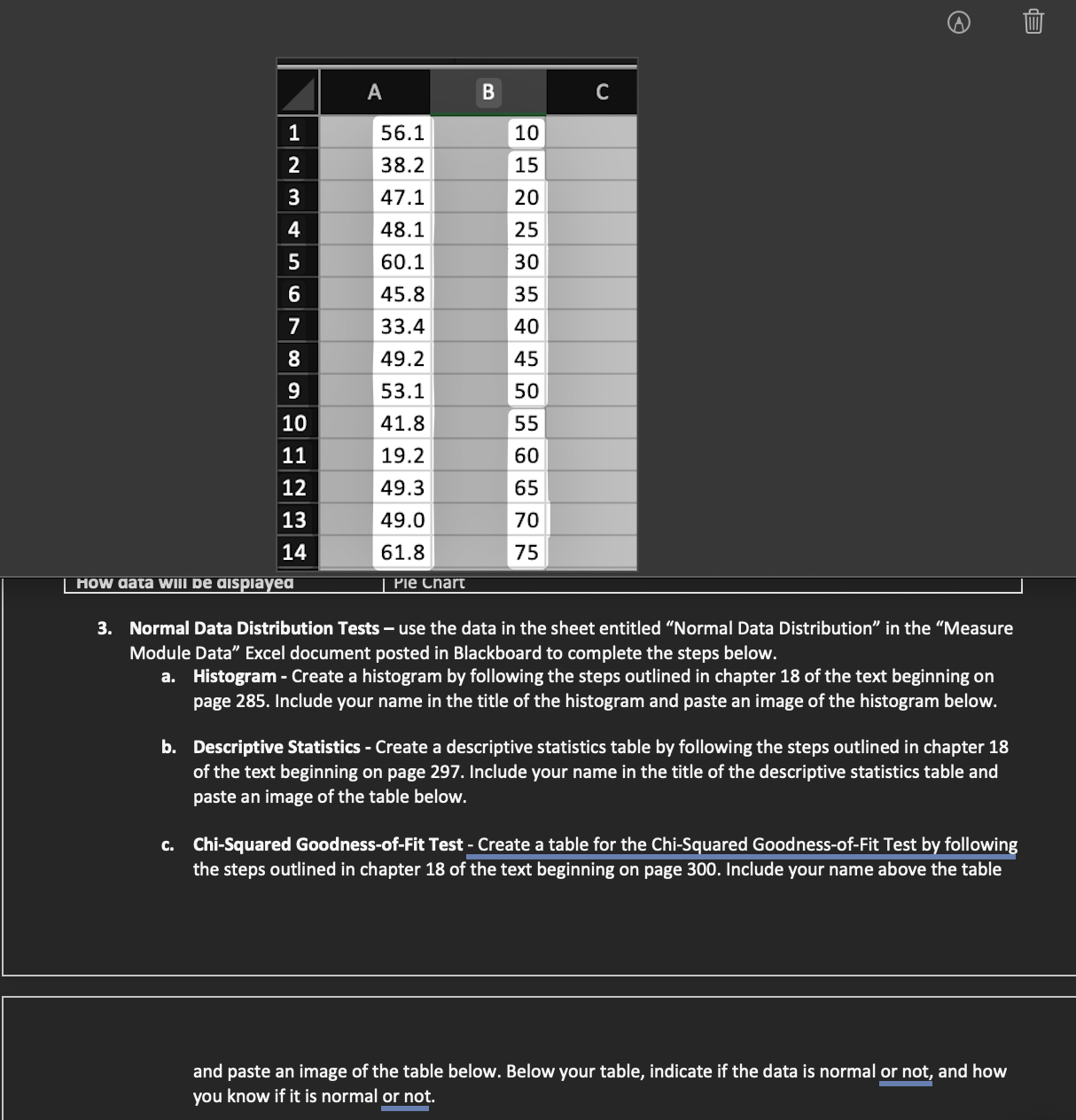  See image for data and responses to A, B and C