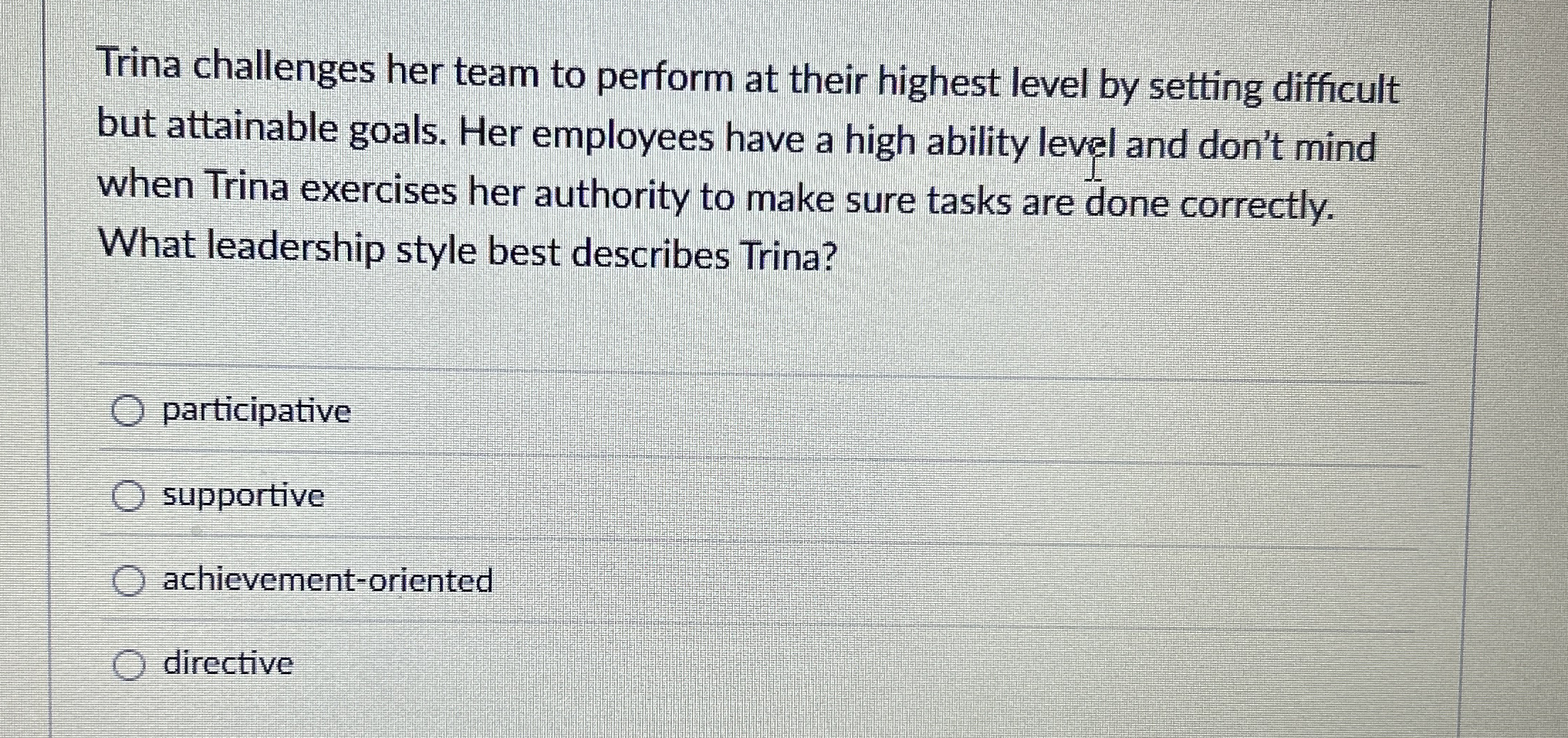  Trina challenges her team to perform at their highest level by