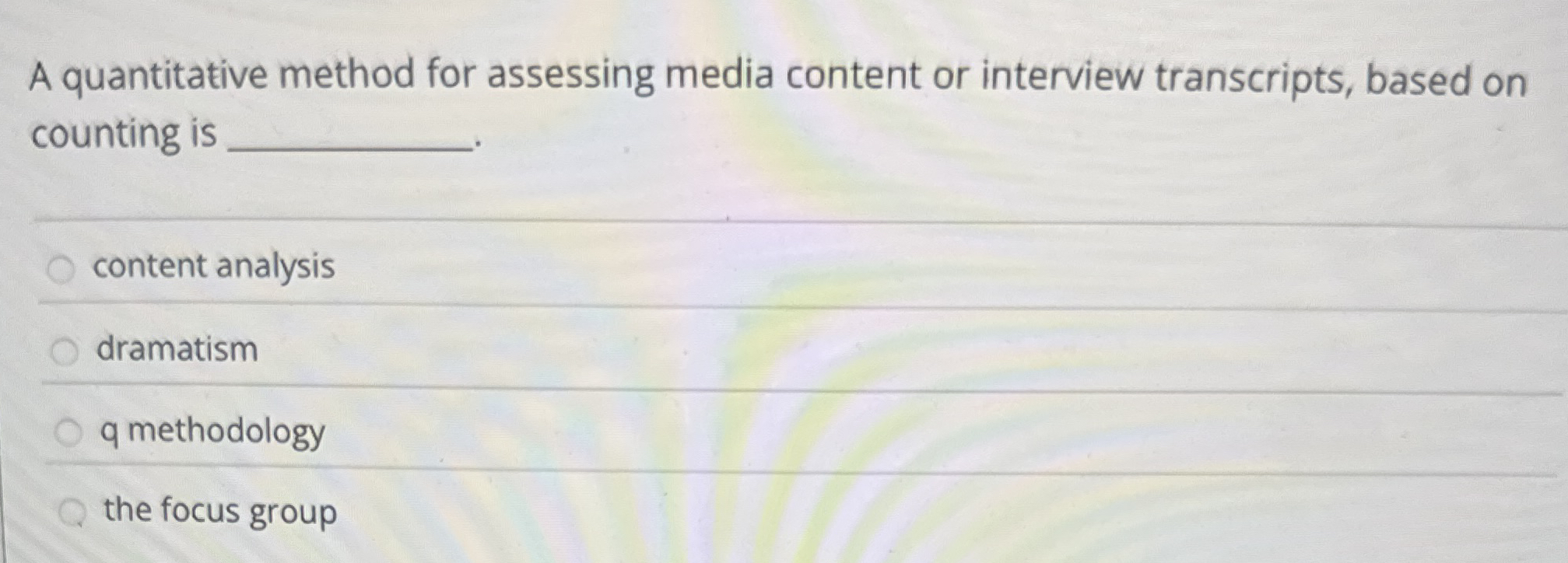  A quantitative method for assessing media content or interview transcripts, based