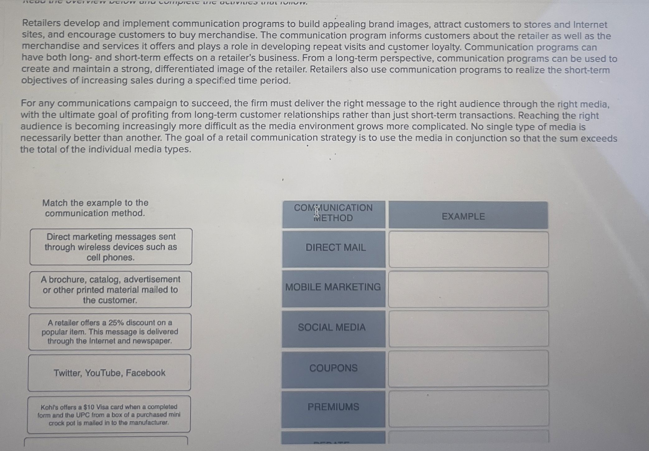  Retailers develop and implement communication programs to build appealing brand images,