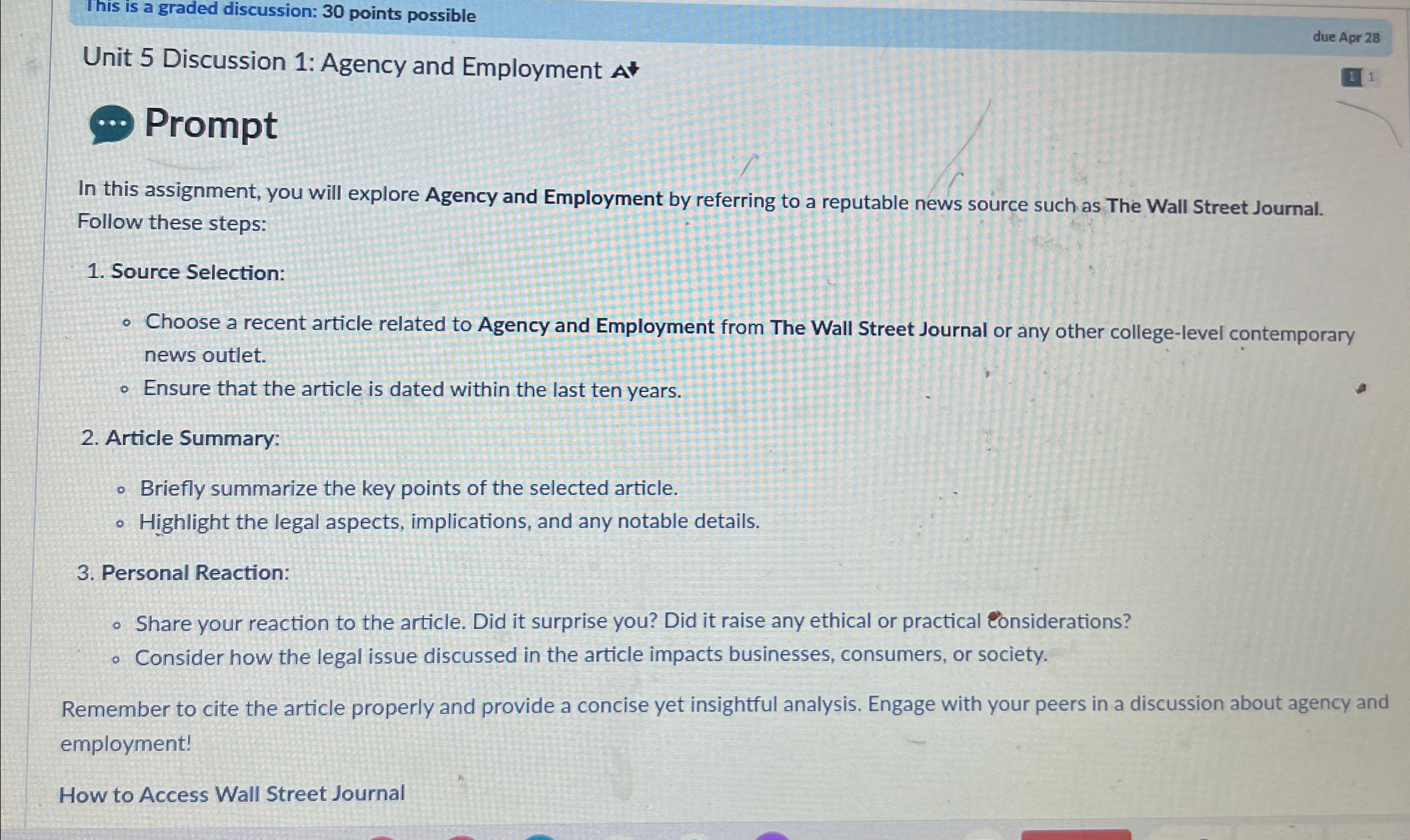  This is a graded discussion: 30 points possible due Apr 28