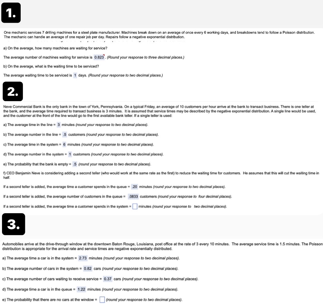  Here I have 3 seperate questions, each are numbered. Question #1,