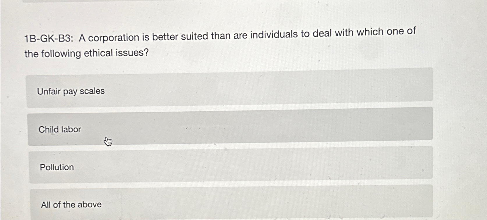  1B-GK-B3: A corporation is better suited than are individuals to deal