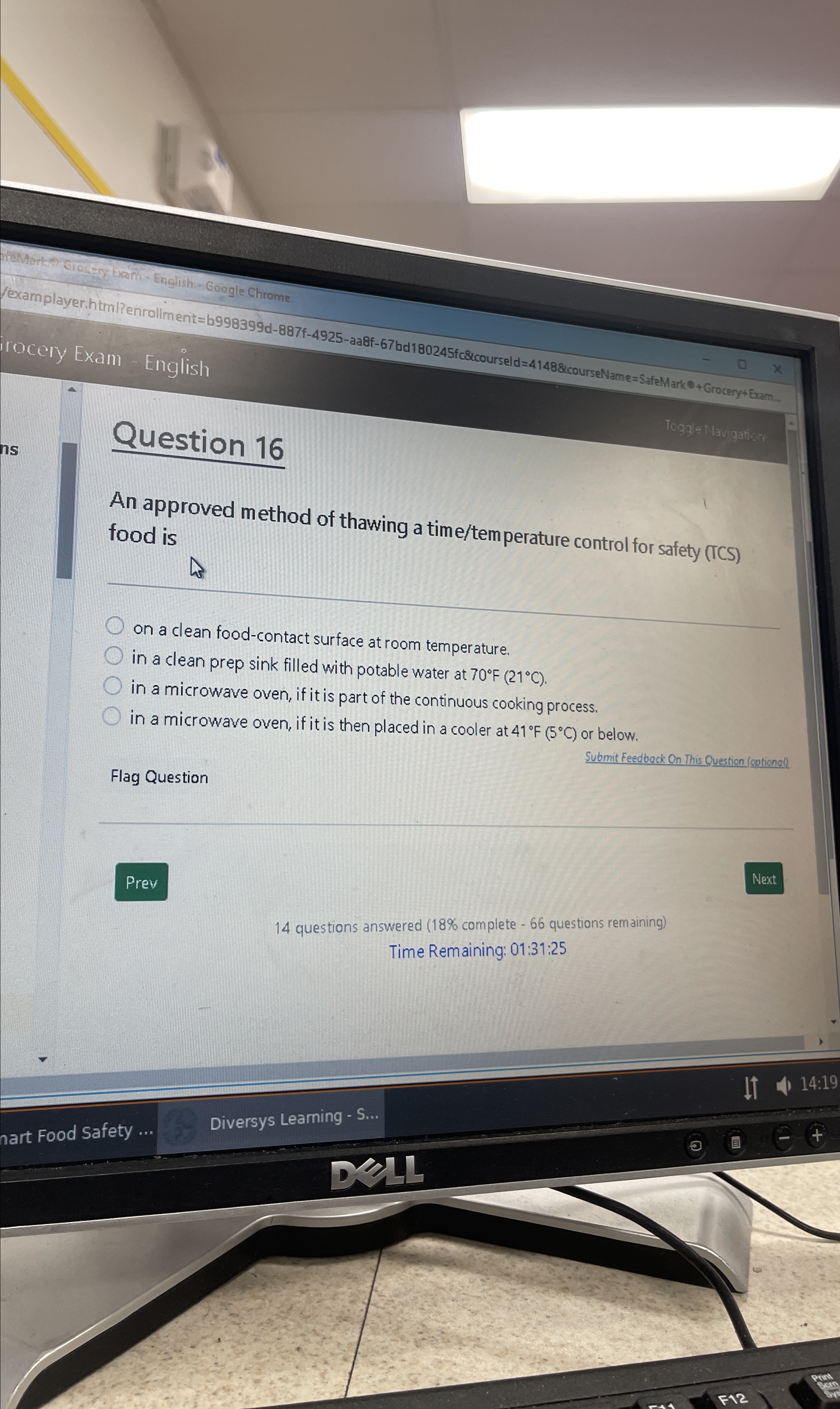  Google Chrome Vexamplayer:html?enrolliment=b Question 16 Togale Nlavigatio ns An approved method