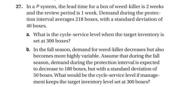  In a P system, the lead time for a box of