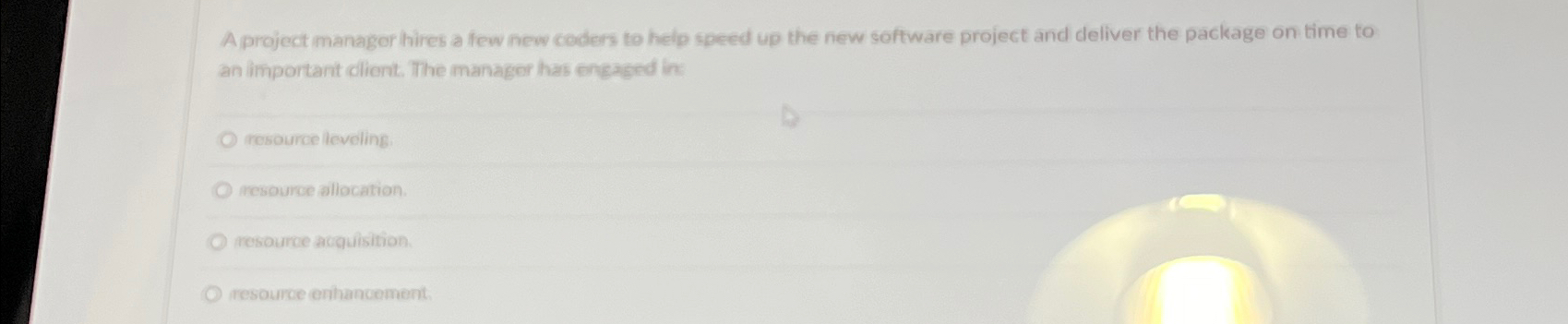  A project managor hires a few new coders to help speed