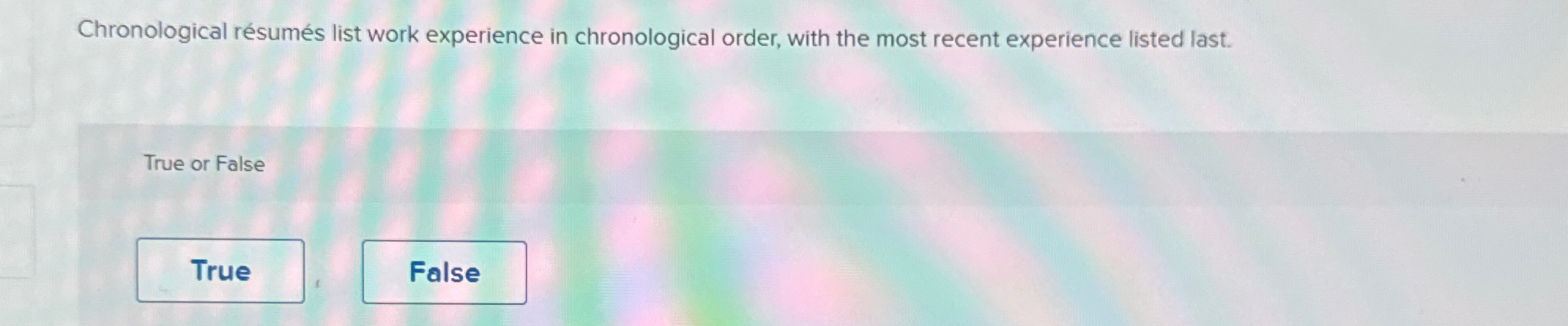  Chronological rsums list work experience in chronological order, with the most