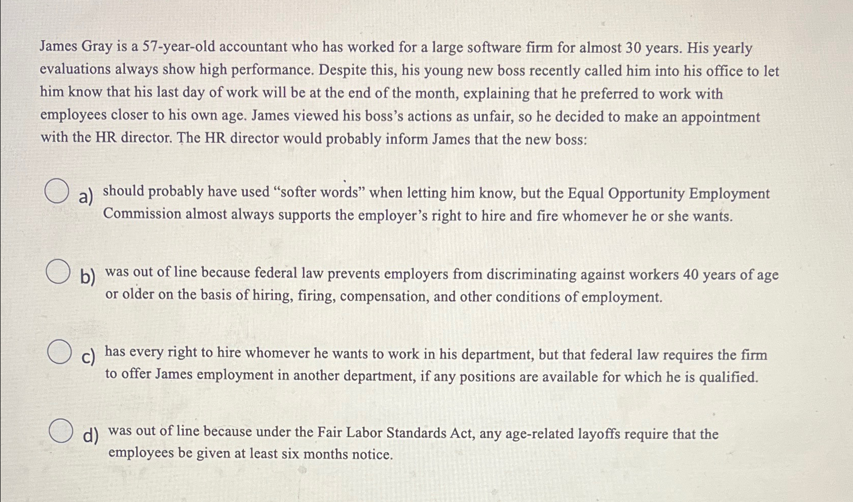  James Gray is a 57-year-old accountant who has worked for a