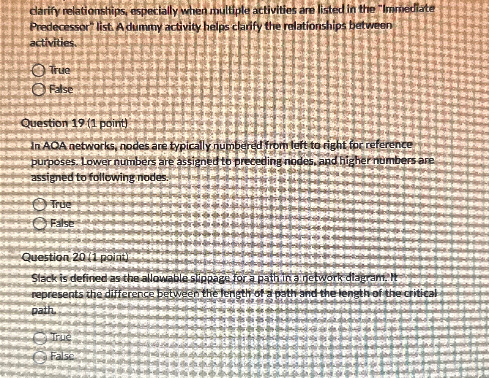  darify relationships, especially when multiple activities are listed in the "Immediate