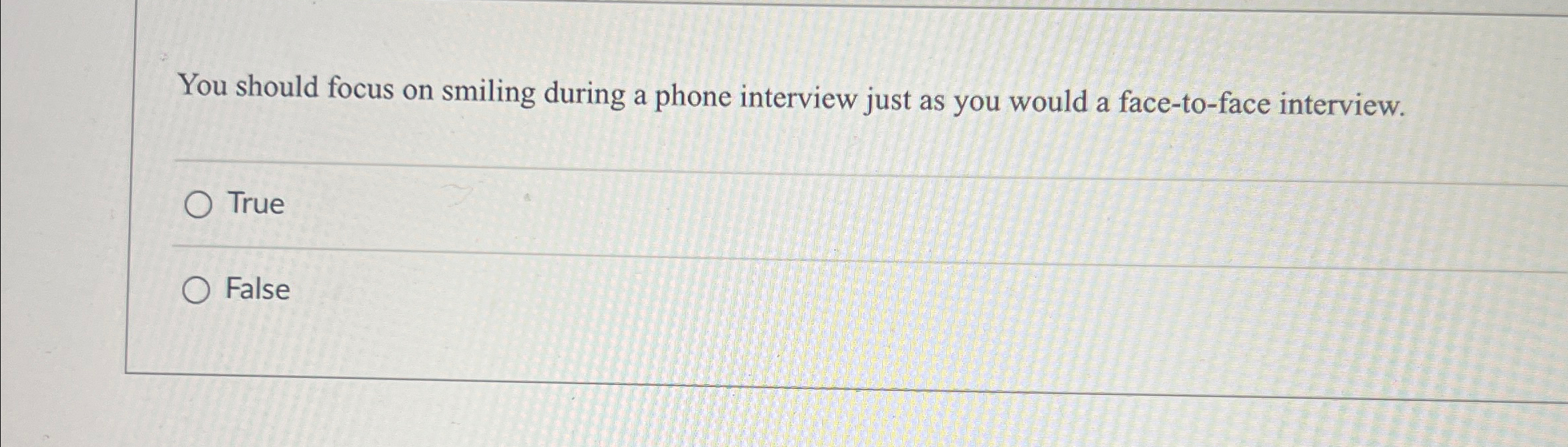  You should focus on smiling during a phone interview just as