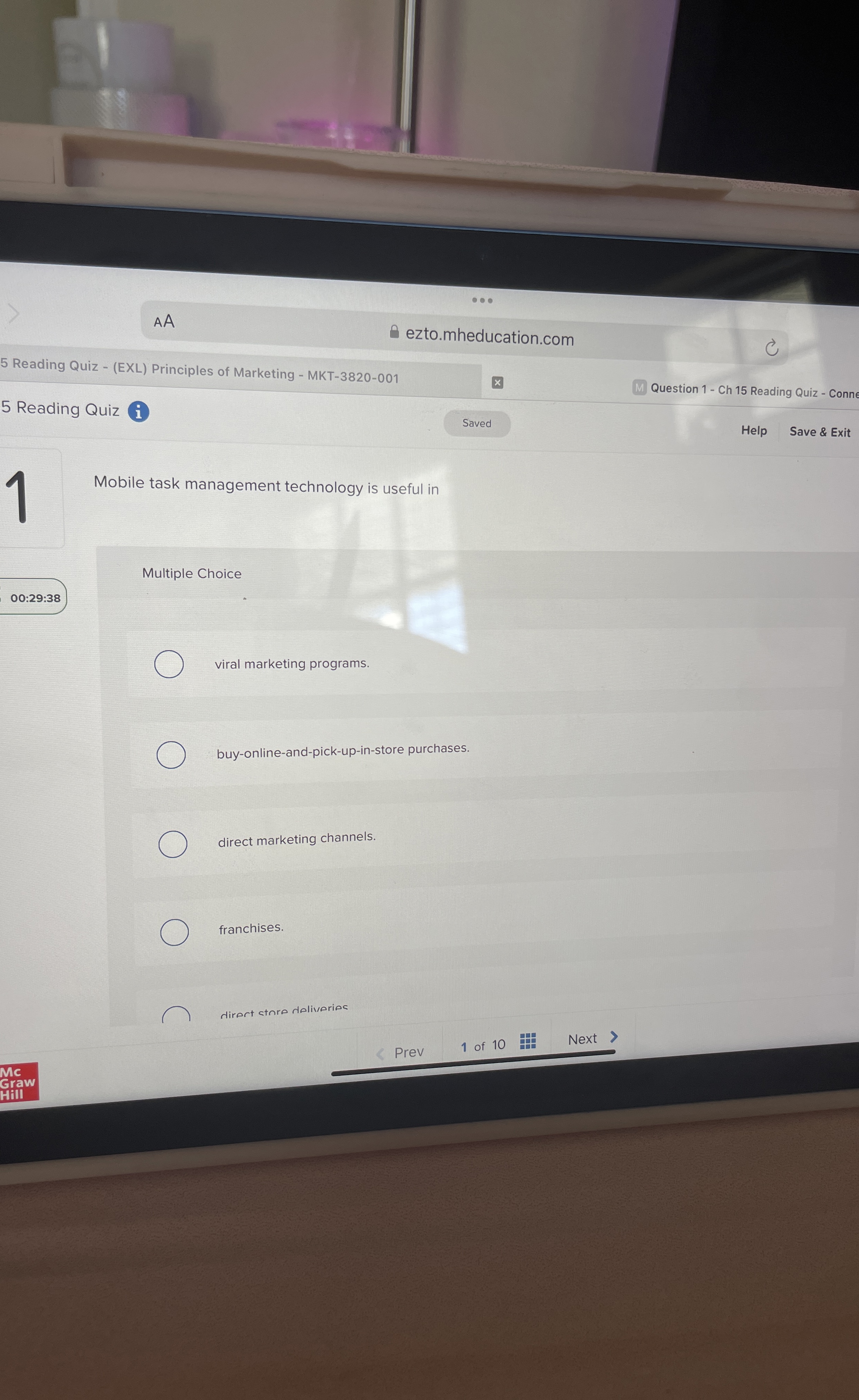  Mobile task management technology is useful in Multiple Choice viral marketing
