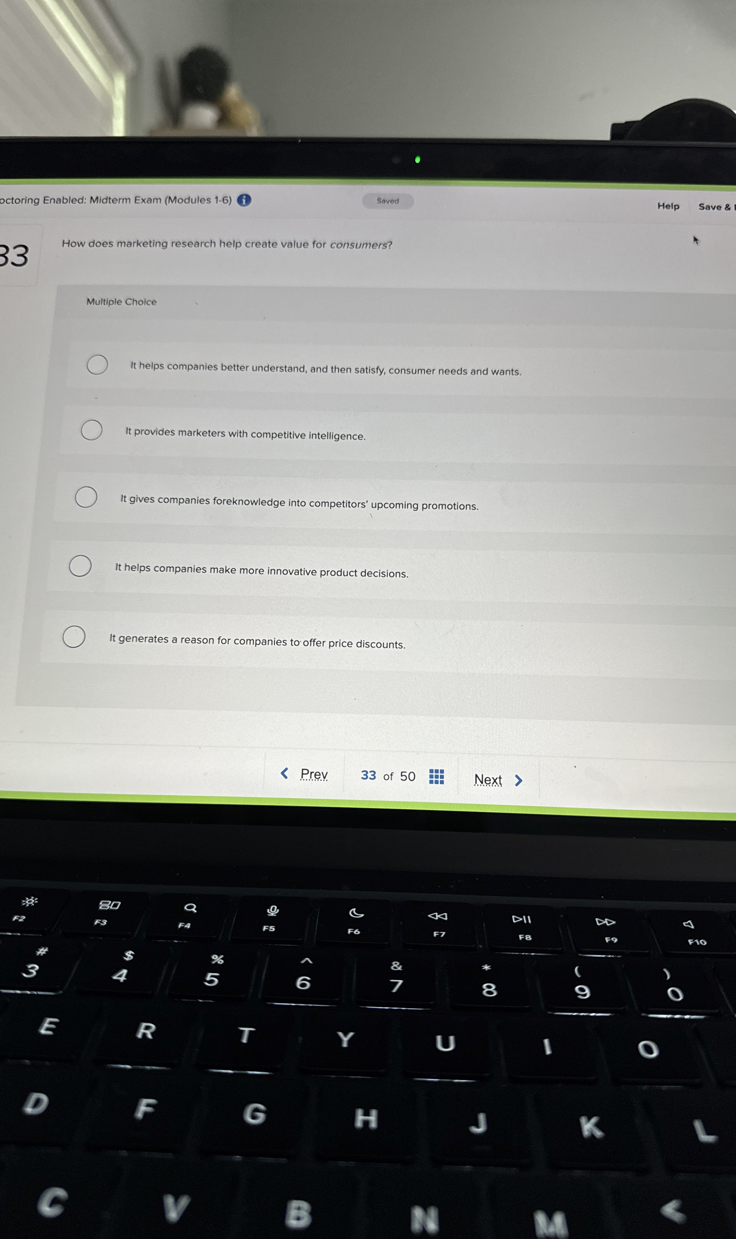  How does marketing research help create value for consumers? Multiple Choice