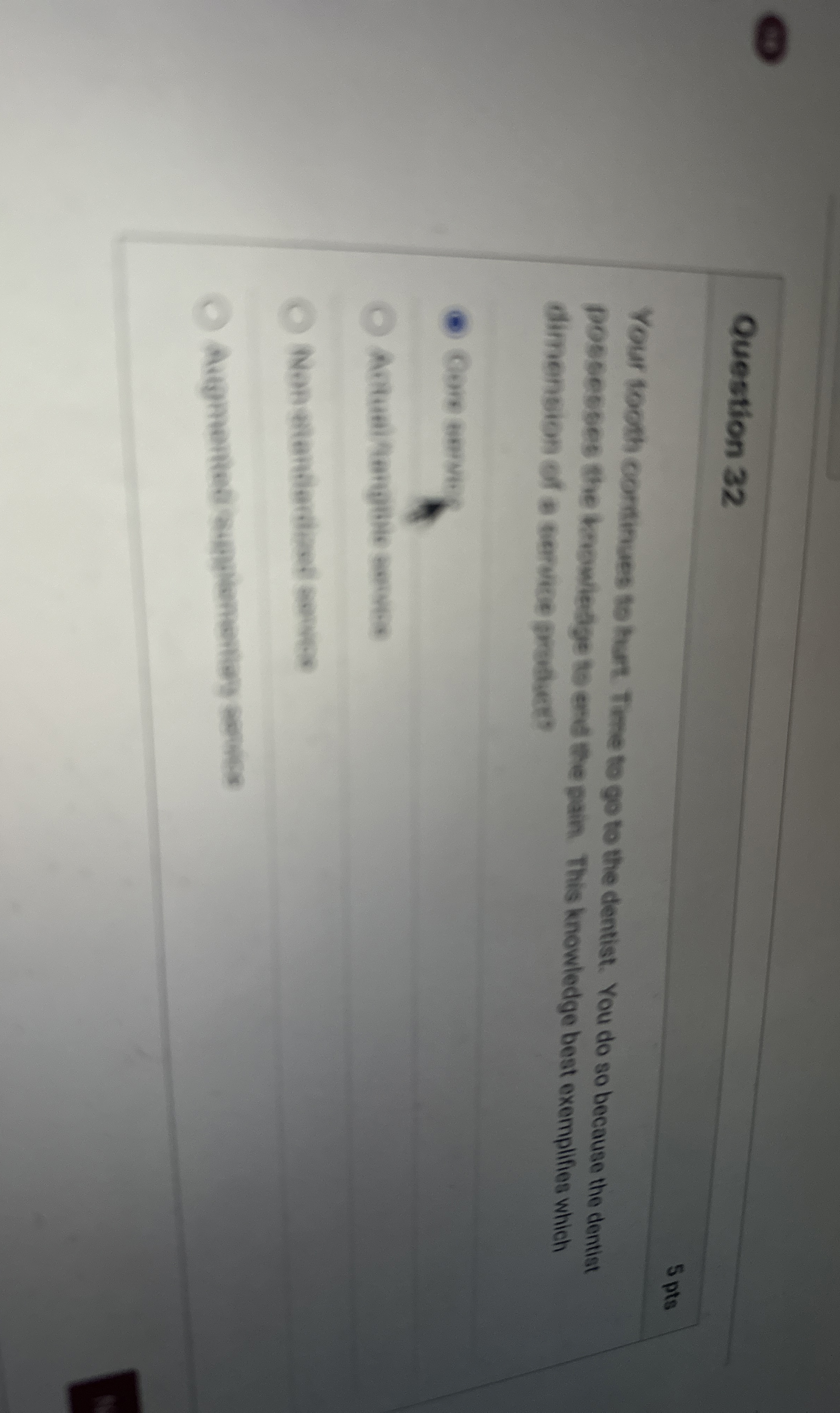  (2) Question 32 5 pts Youf fogth cortinues tahurt Time to