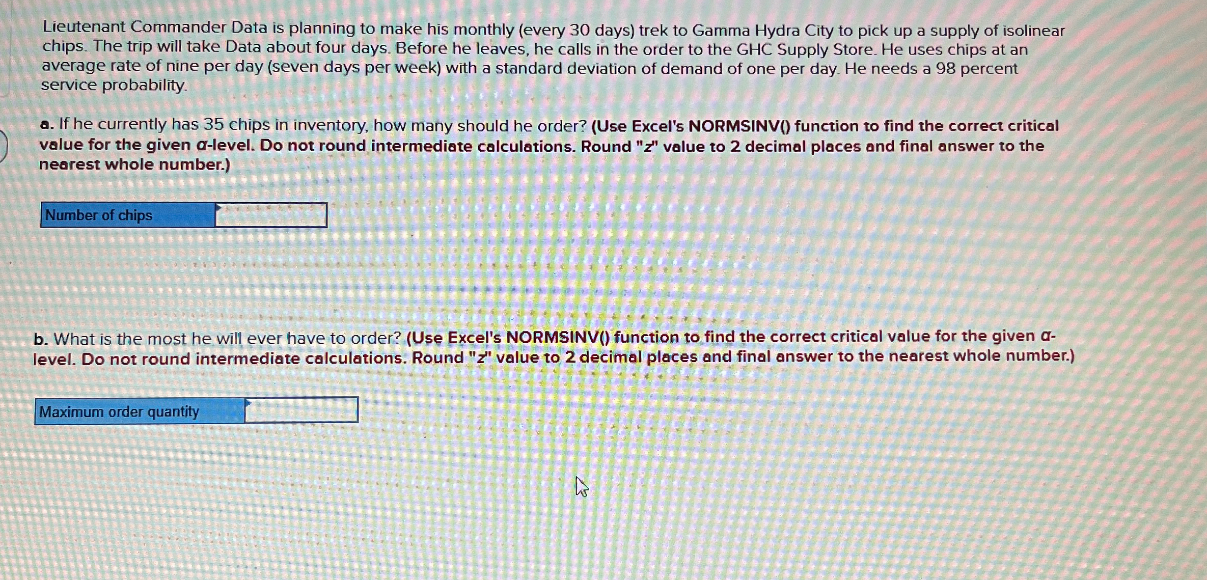  Lieutenant Commander Data is planning to make his monthly (every 30