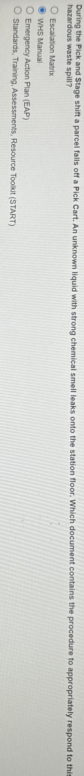  During the Pick and Stage shift a parcel falls off a