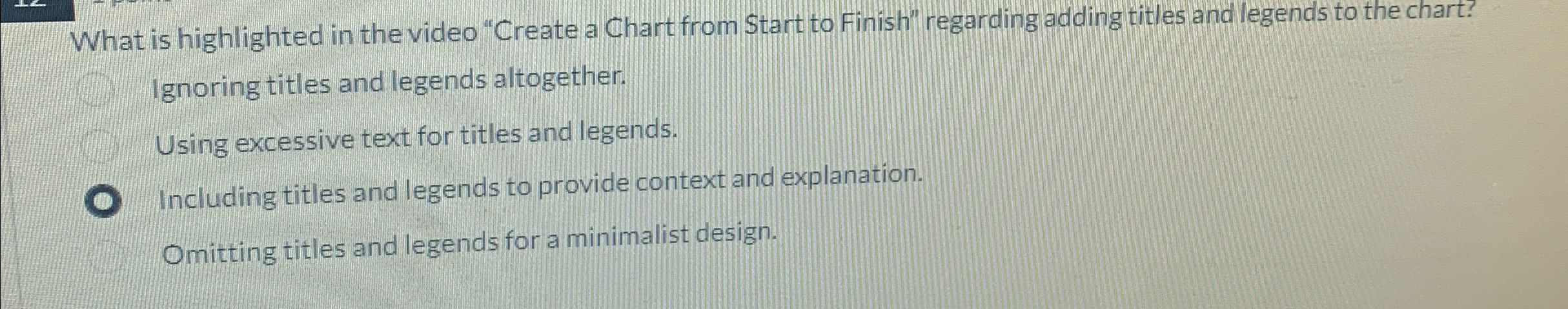  What is highlighted in the video "Create a Chart from Start