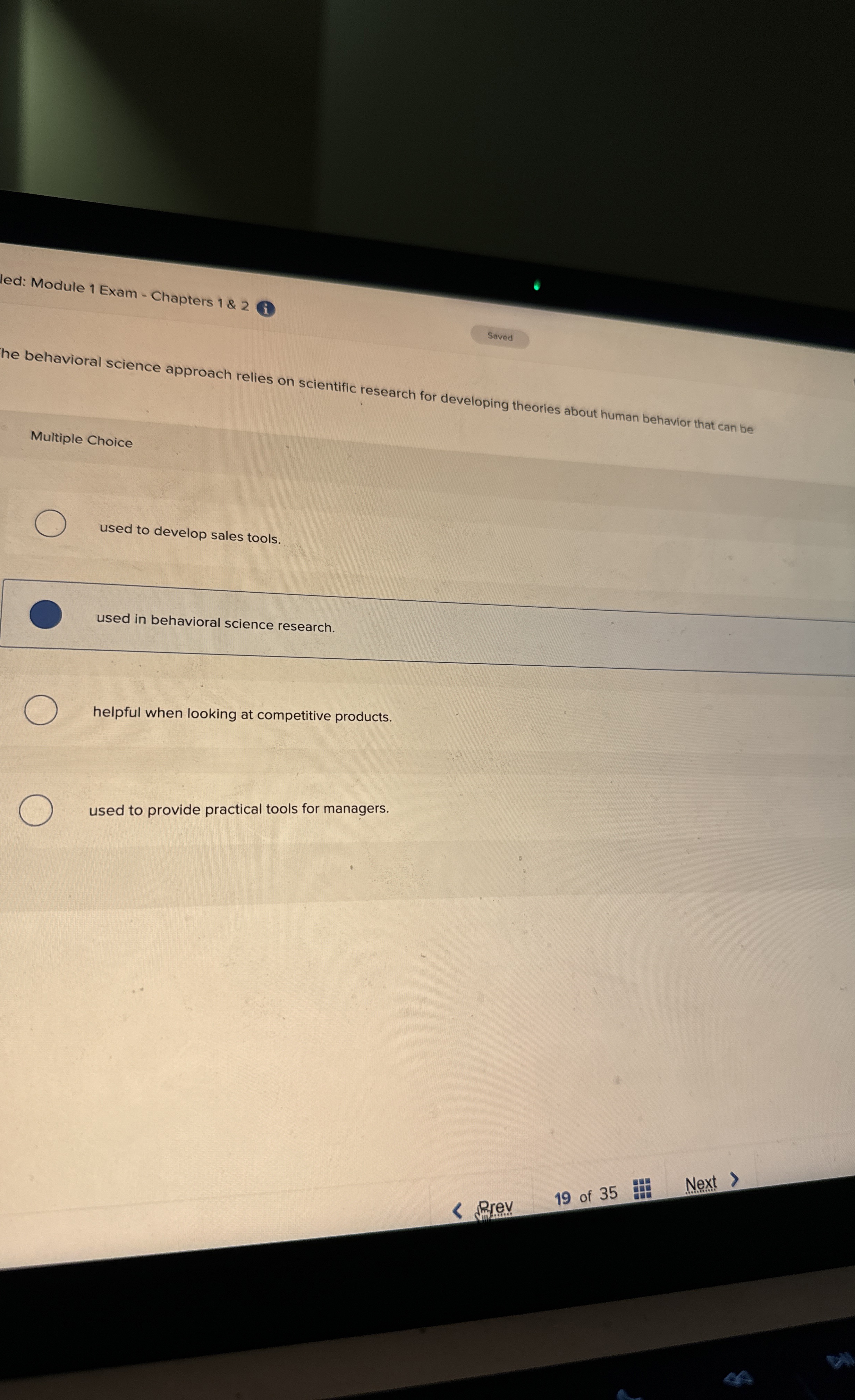  led: Module 1 Exam - Chapters 1 & 2(i) Saved he