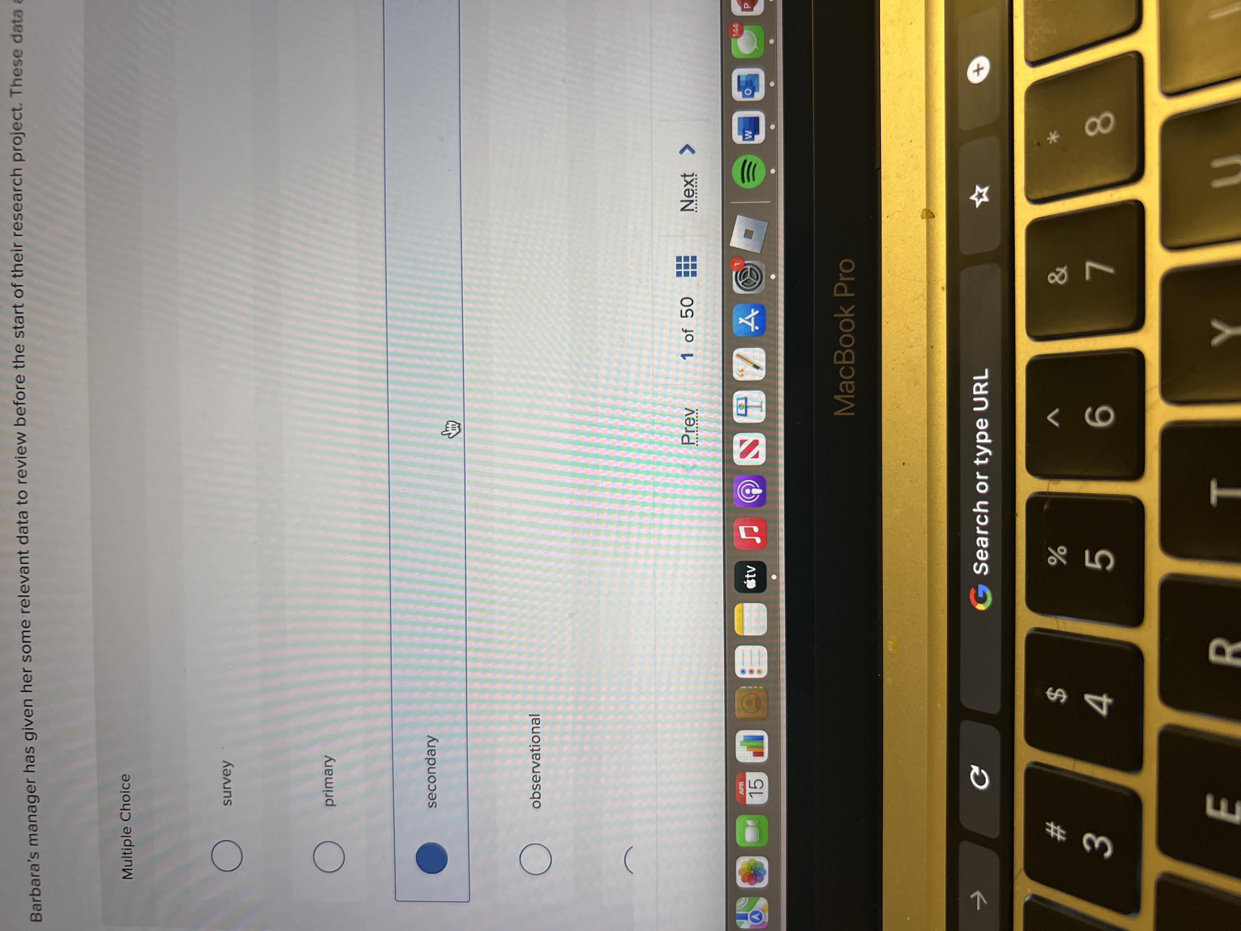  Barbara's manager has given her some relevant data to review before
