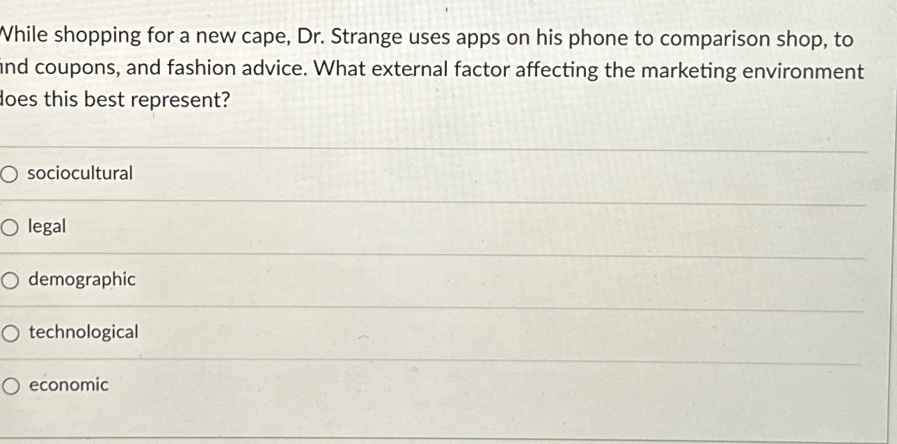  While shopping for a new cape, Dr. Strange uses apps on