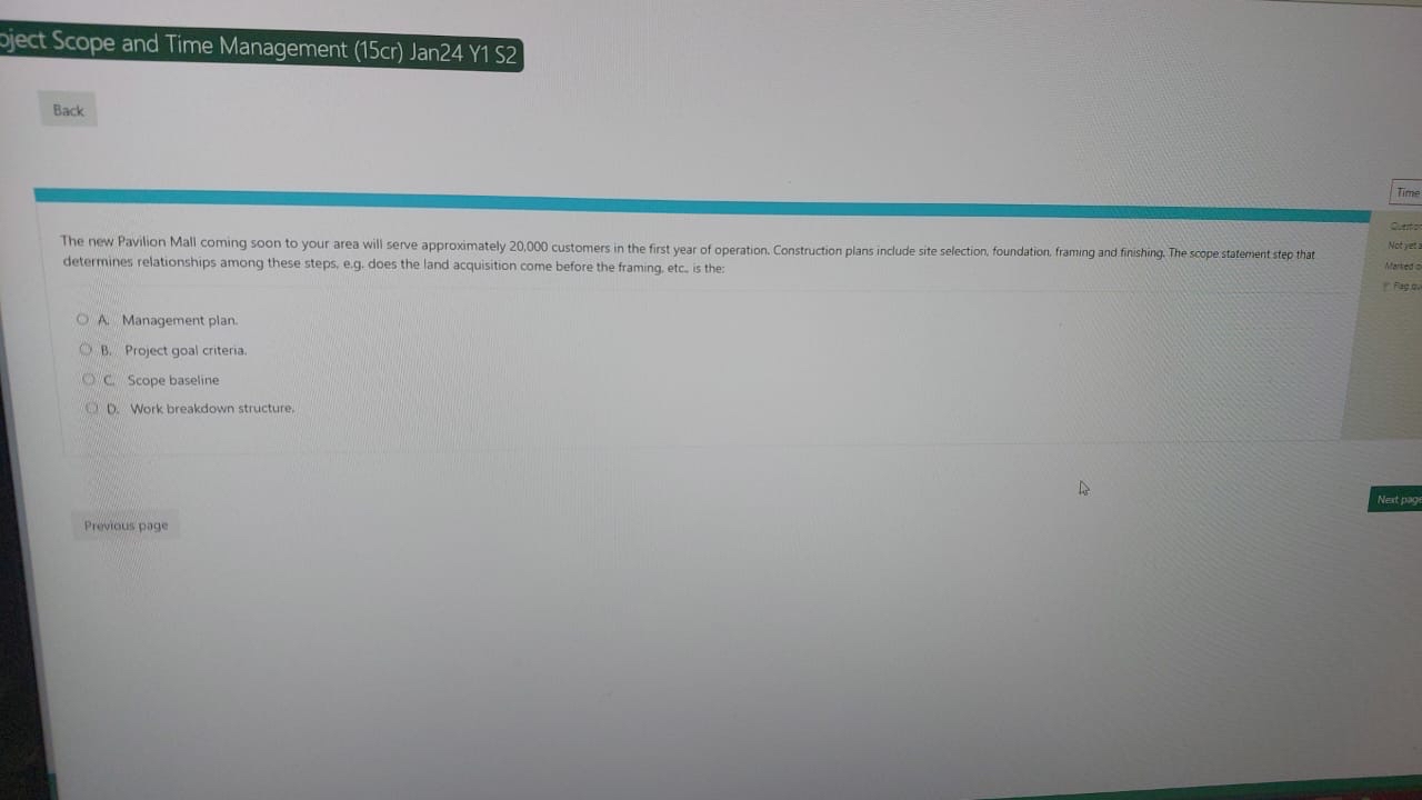  jject Scope and Time Management (15cr) Jan24 Y1 S2 determines relationships