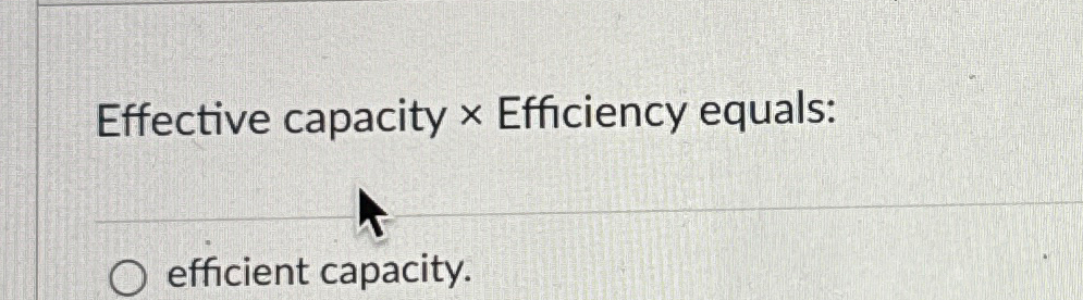  Effective capacity Efficiency equals: 