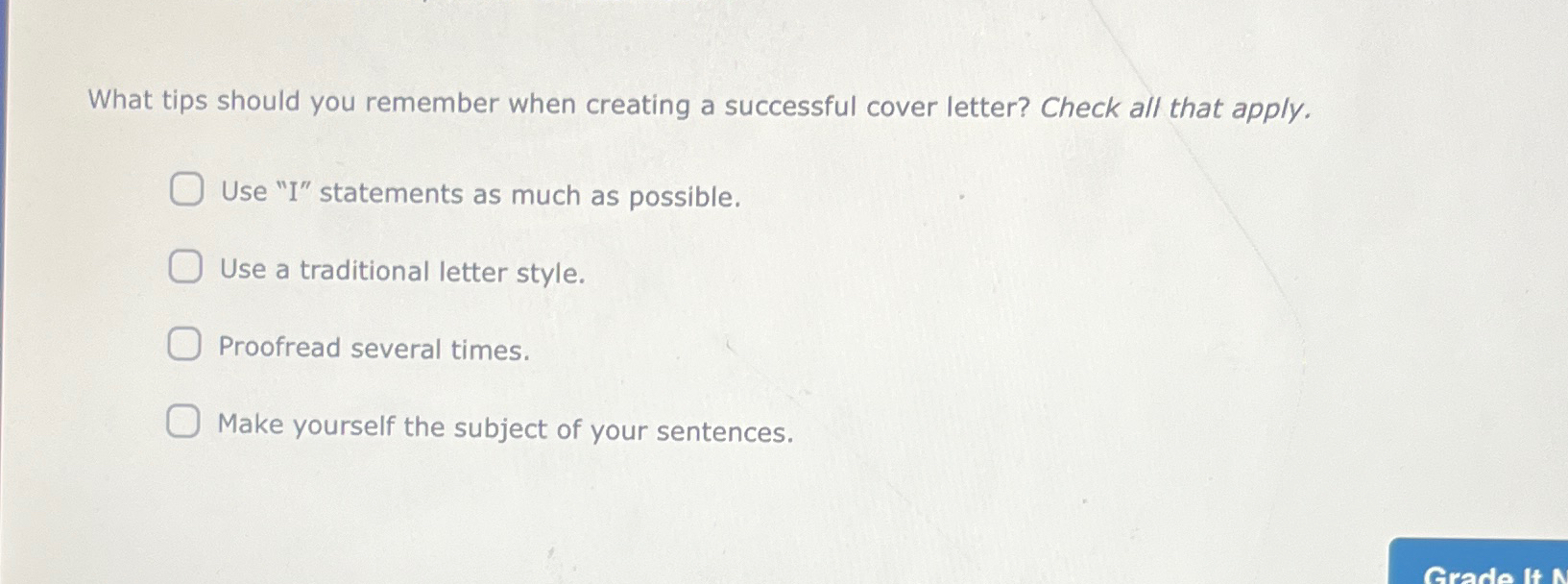  What tips should you remember when creating a successful cover letter?