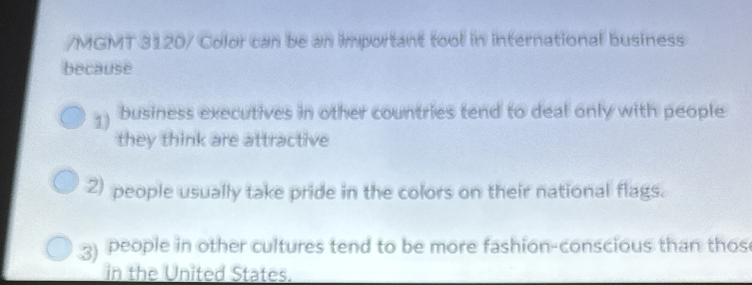  MGMT 3120/ color can be an important tool in international business