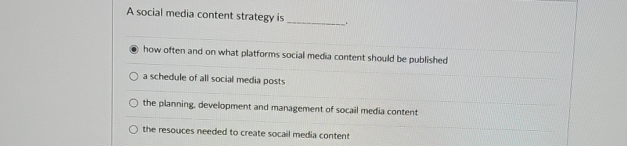  A social media content strategy is... how often and on what