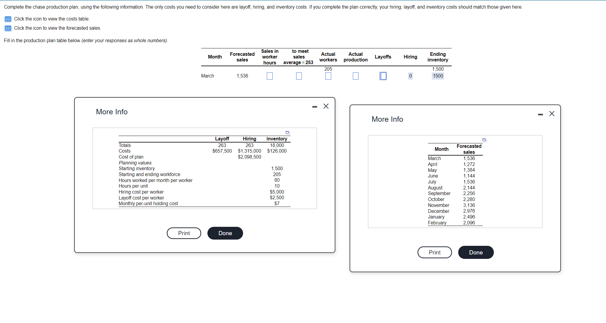  Complete this table and write down everything from January to December.