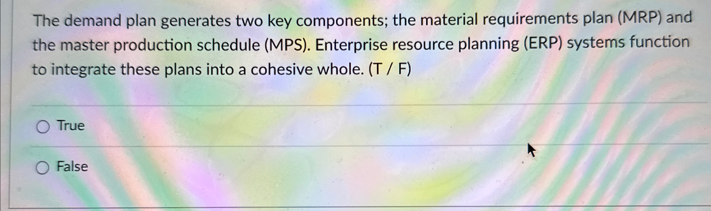  The demand plan generates two key components; the material requirements plan