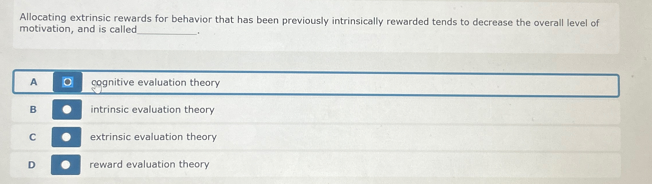  Allocating extrinsic rewards for behavior that has been previously intrinsically rewarded