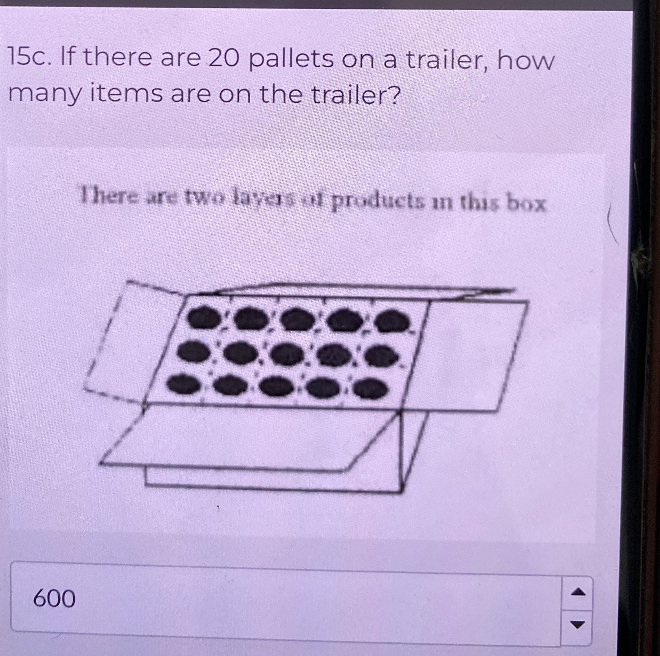  15c. If there are 20 pallets on a trailer, how many