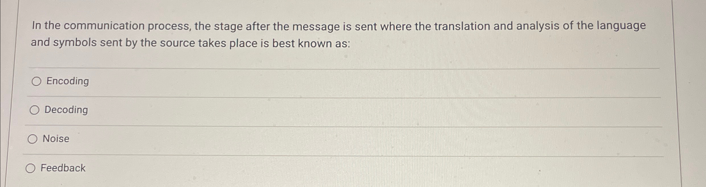  In the communication process, the stage after the message is sent