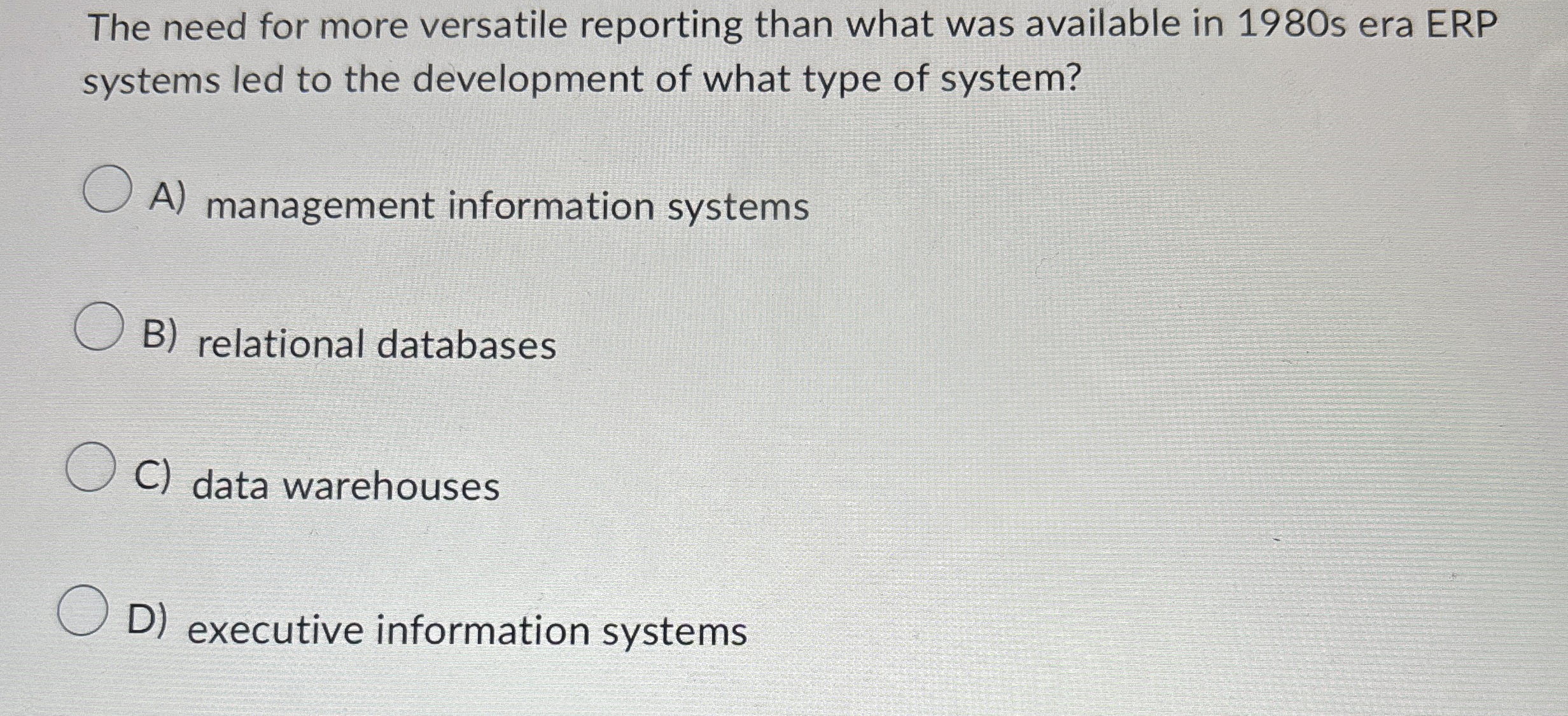  The need for more versatile reporting than what was available in