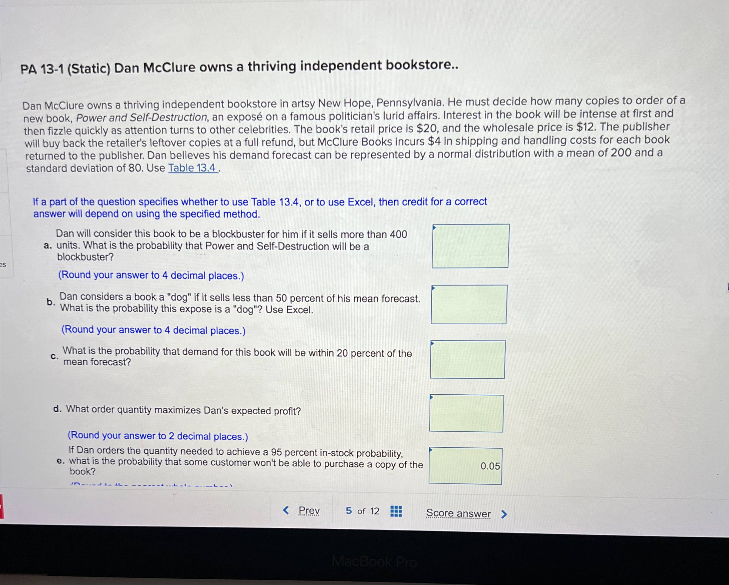  PA 13-1(Static) Dan McClure owns a thriving independent bookstore.. Dan McClure