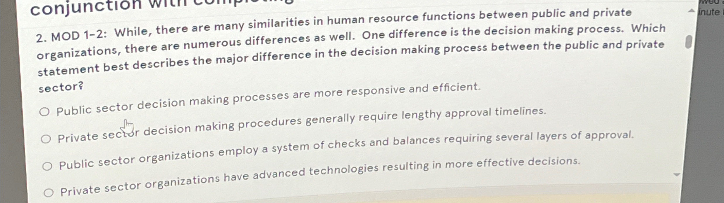 MOD 1-2: While, there are many similarities in human resource functions