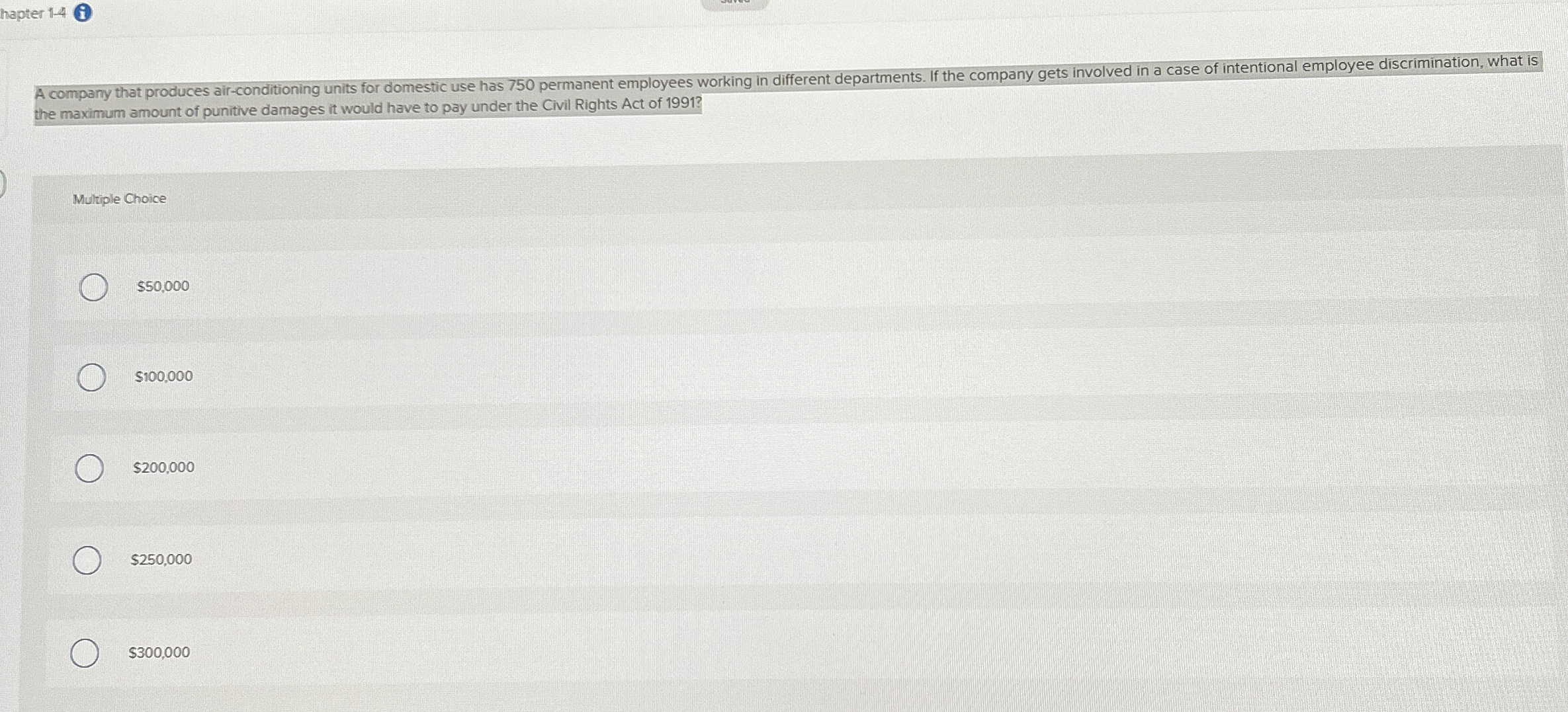  hapter 1-4(1) the maximum amount of punitive damages it would have