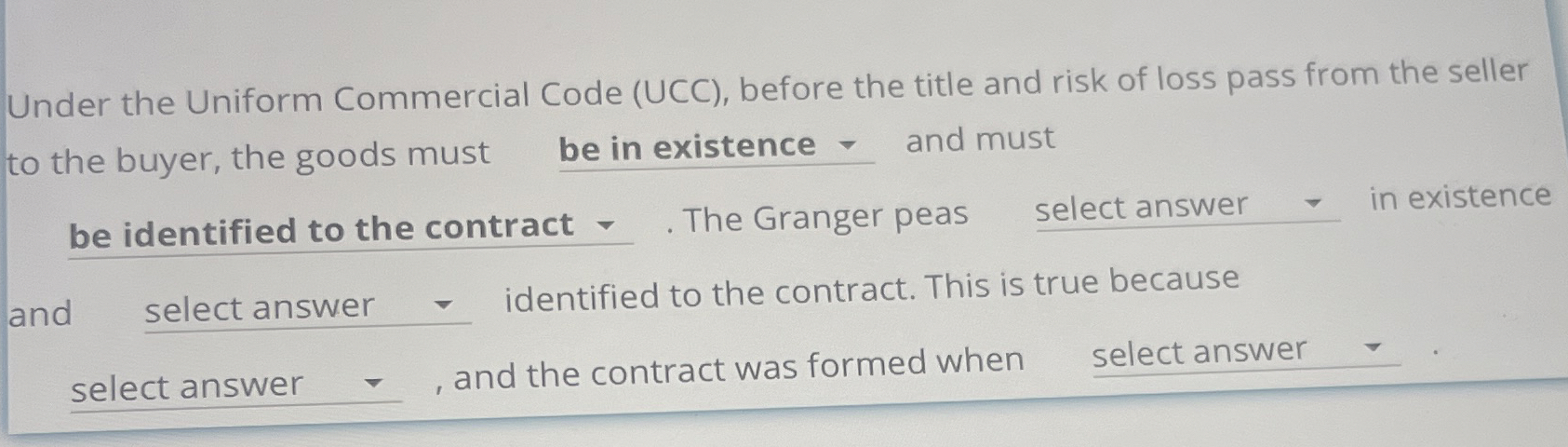 Under the Uniform Commercial Code (UCC), before the title and risk
