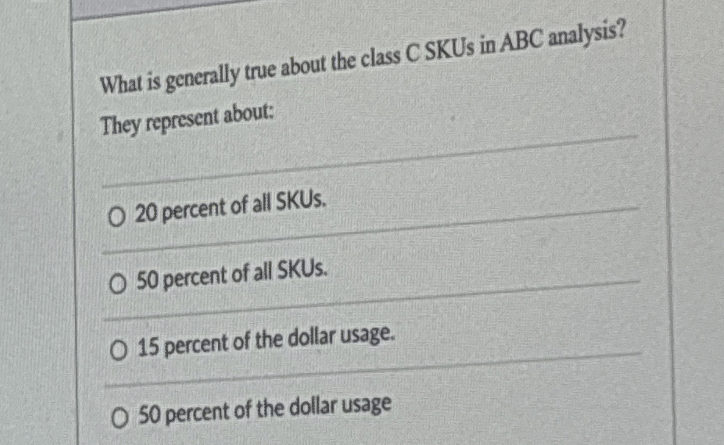 Which of the following generates pressure to decrease inventories? inventory shrinkage