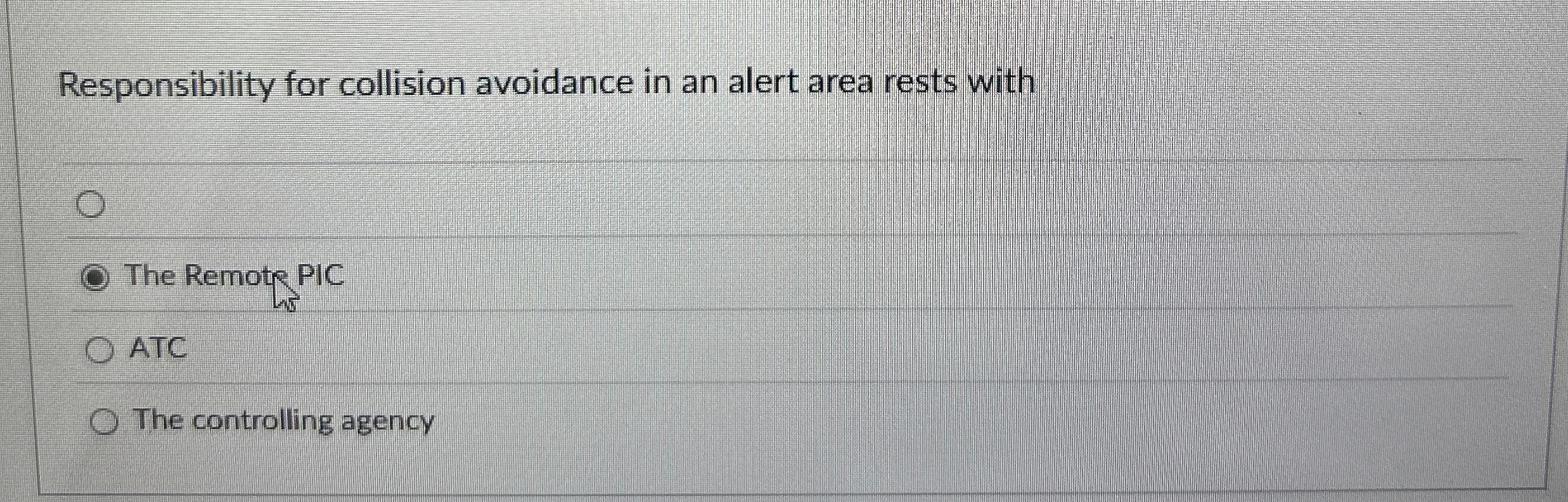  Responsibility for collision avoidance in an alert area rests with The