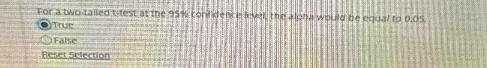  True False Reserselection 