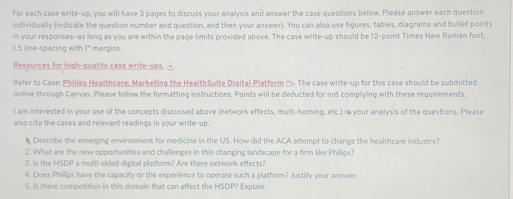  For each case write-up, you will have 3 pages to discuss