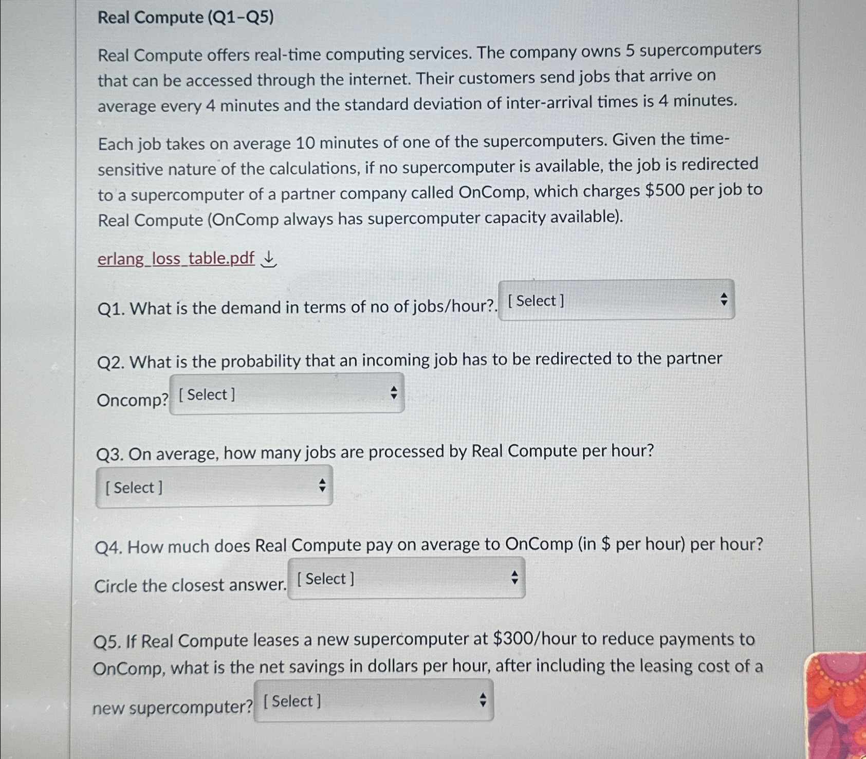  Real Compute (Q1-Q5) Real Compute offers real-time computing services. The company