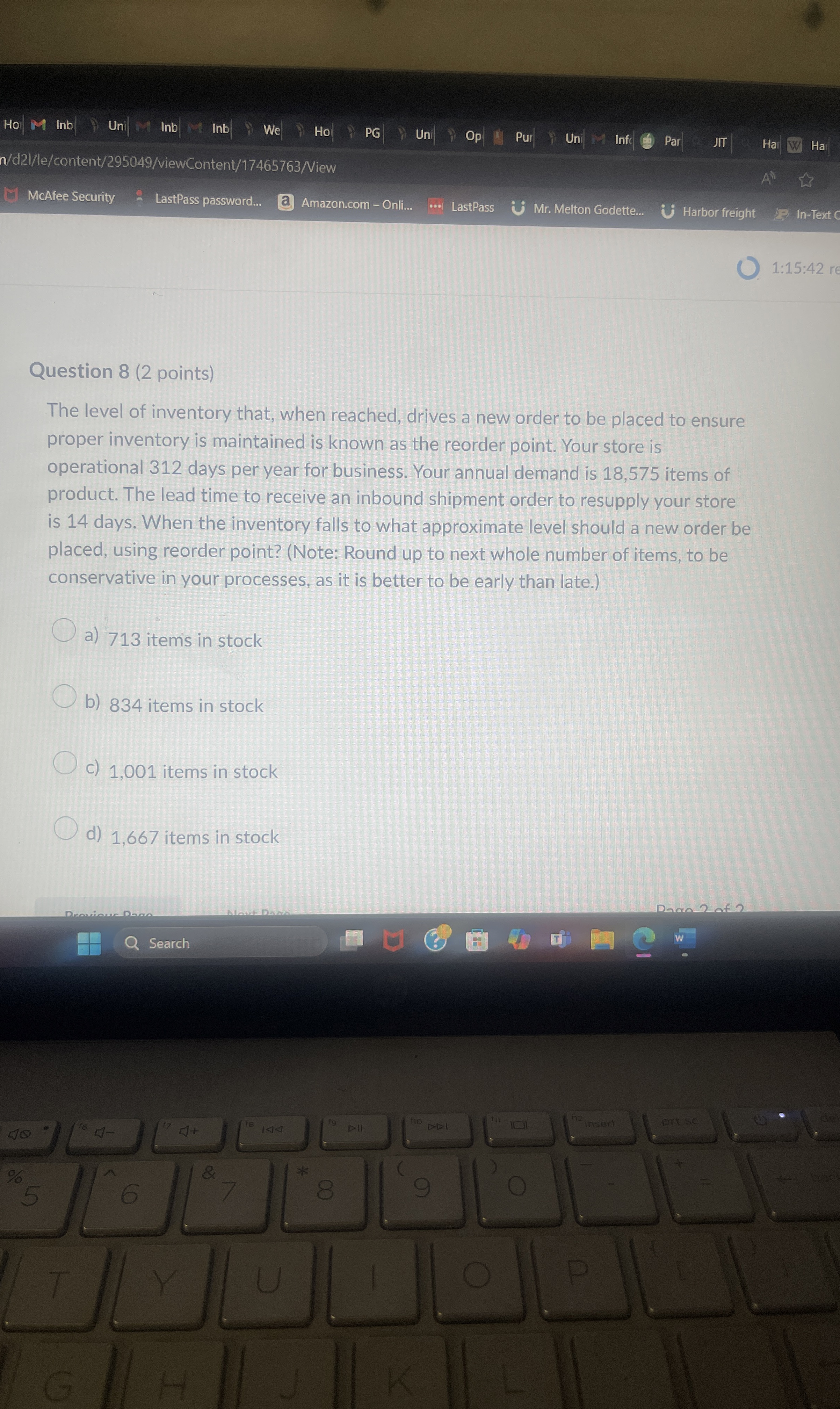  McAfee Security LastPass password... Amazon.com - Onli... LastPass Mr. Melton Godette...